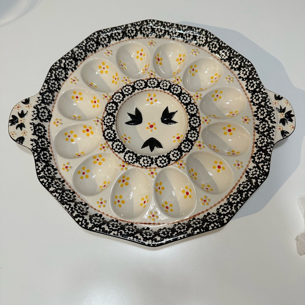 Temptation TARA Old World Black Deviled Egg serving dish